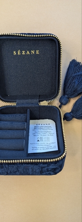 Sezane Other - Sezane Navy Travel Jewelry Case with Tassel